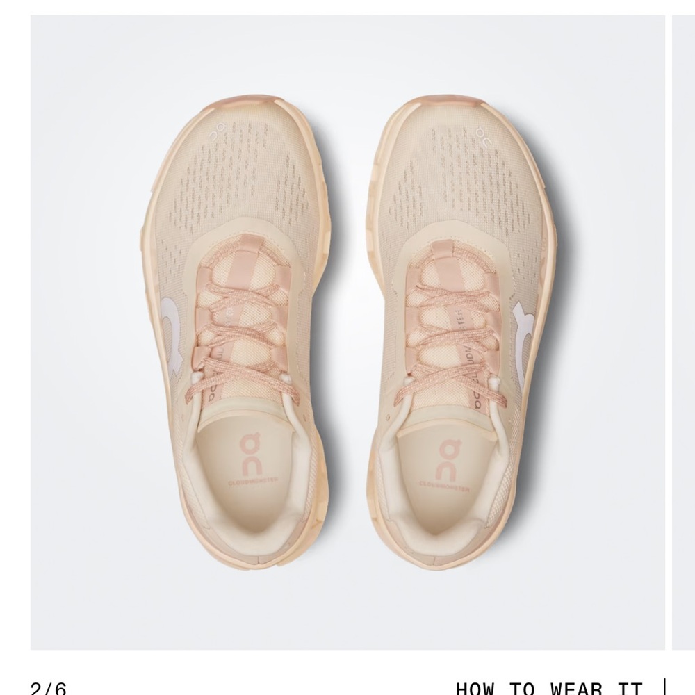 On Running Women's Cream and Pink Running Shoes 7.5 - Picture 2 of 16
